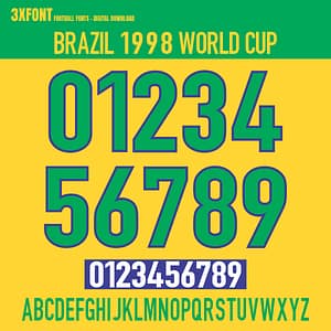 Brazil 1998 World Cup Jersey Font (OTF & Vector)