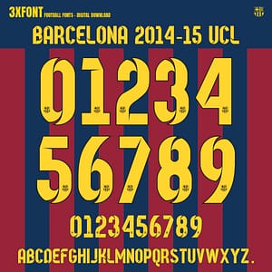 Barcelona 2014–15 UCL Jersey Font – OTF & Vector