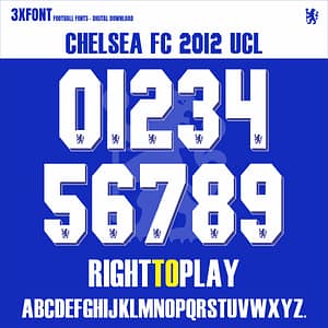 Chelsea FC 2012 UCL Jersey Font (OTF & Vector)