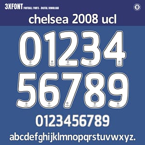 Chelsea 2008 UCL Jersey Font – OTF & Vector