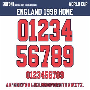 England 1998 Home World Cup Font (OTF & Vector)