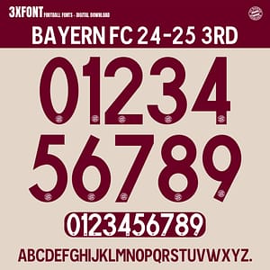 Bayern Munchen FC 2024–25 Third Jersey Font (OTF & Vector)