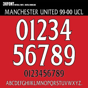 Manchester United 1999–2000 UCL Jersey Font (OTF & Vector)