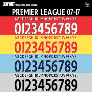 Premier League 2007–2017 Jersey Font – Full Colors (OTF & Vector)